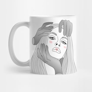 Abstract girl witn hands Mug